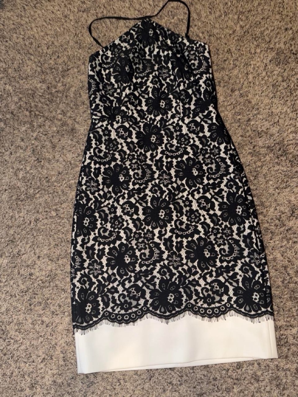 The Limited Scandal Collection Black Lace Midi Dress with White Underlay